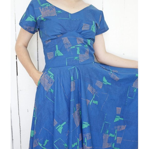Vintage Handmade Cotton Dress Midcentury - Picture 4 of 8